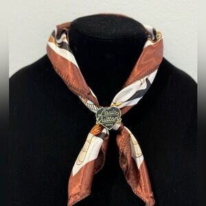 Brown Silk Scarf w/ brooch